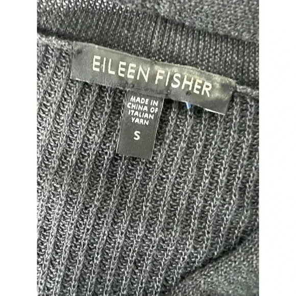 Eileen Fisher Women's Sweater Small Gray Open Front Cardigan Cotton Silk. 322 - Picture 2 of 3